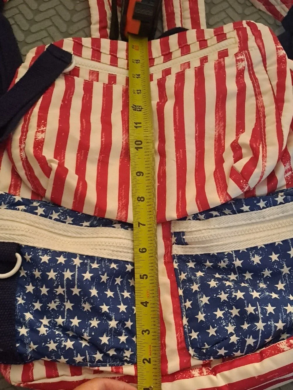 Mossimo Supply Co. Red & White Striped Backpack with Blue Star Pockets